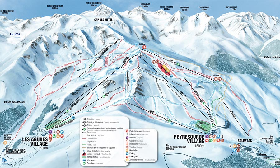 Plan des pistes de Peyragudes