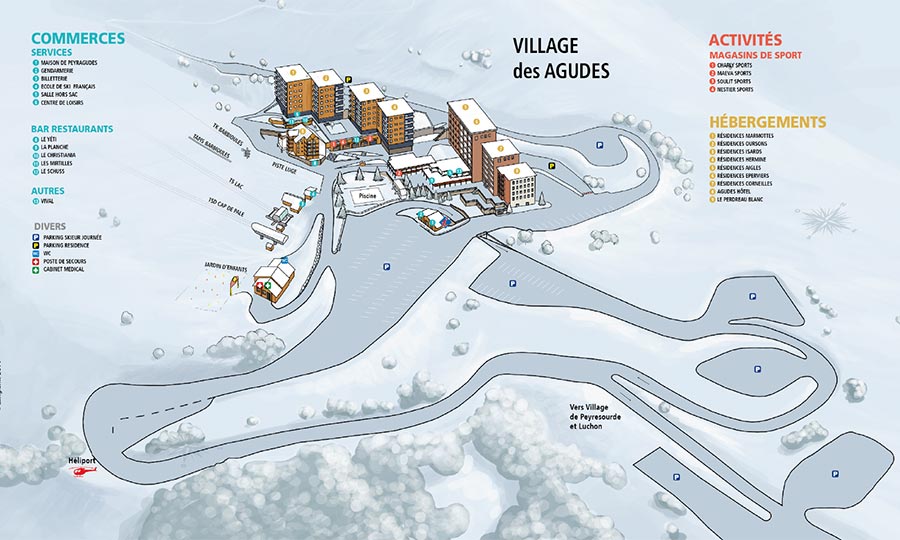 Plan du village Agudes