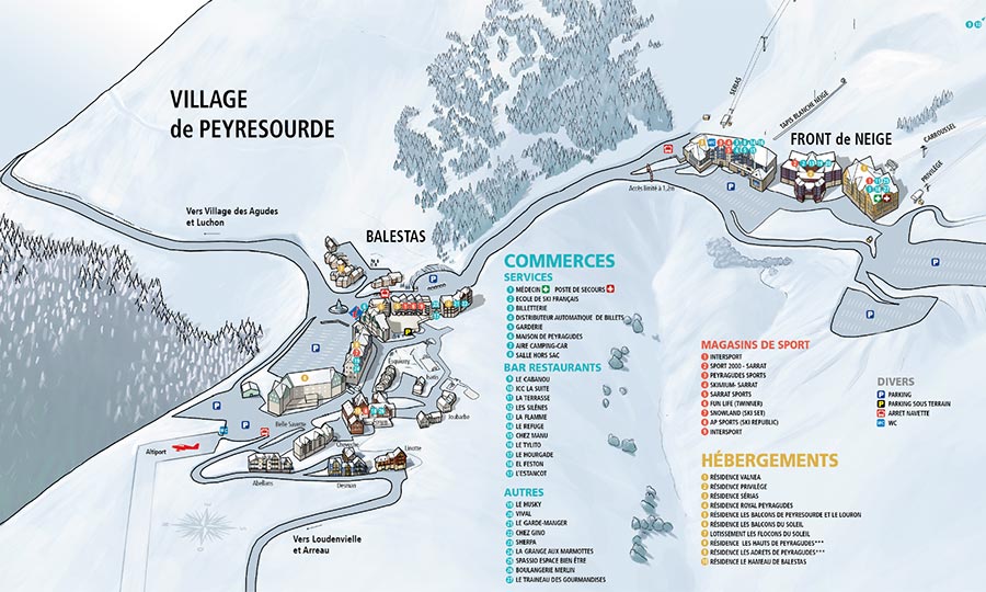 Plan du village de Peyresourde